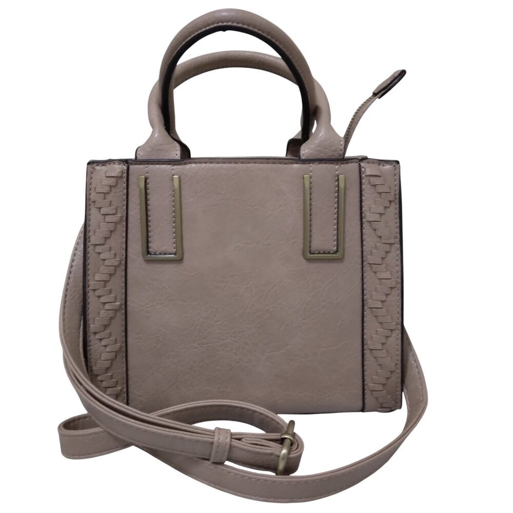 Light Tan Faux Leather Small Handbag Purse Shoulderbag
